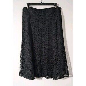 Elizabeth and Nicole Black Midi Pleated Skirt Size XL